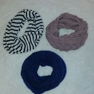 3 different infinity scarves